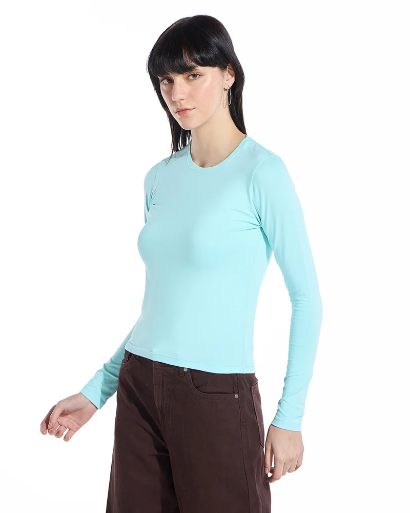 بيواكوف Women's Blue Slim Fit Top
